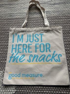 “I'm Just Here For The Snacks” Canvas Tote